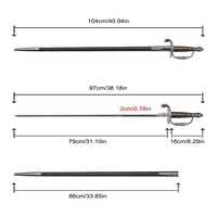 104cm Legendarisches Filmreplika-Schwert mit 440SS-Klinge, ungeschärft, hochglanzpoliert, Halb-Tang-Design, Spielzeugschwert, Renaissance Europäische Ritterwaffe