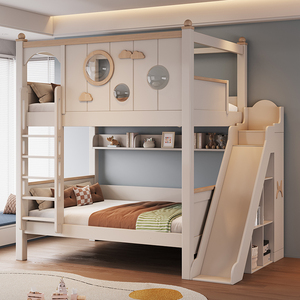 <span class=keywords><strong>Letto</strong></span> <span class=keywords><strong>a</strong></span> castello di Design moderno con scaletta scorrevole ed elementi decorativi per le camere dei bambini - Product Image 1