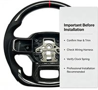 Volant de course en fibre de carbone et cuir, ergonomique, remplacement direct pour cabine de pick-up Raptor F150