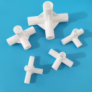 อุปกรณ์เสริมขายส่ง ตัวยึดพลาสติก PP แบบมุมฉาก ตัวแปลงมุมฉากสี่ทาง สามมิติ สำหรับราวแขวนผ้า - Product Image 5