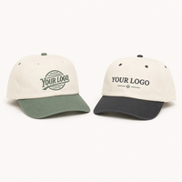 Casquettes de baseball brodées personnalisées en gros, casquettes de papa bicolores non structurées à 6 panneaux en coton avec visière incurvée et logo