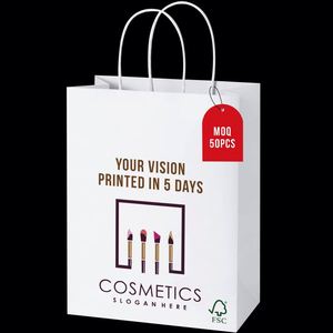 Bolsa de Papel de Regalo Rosa Mate Personalizada, Ecológica, Económica, con su Propio Logotipo para Pequeñas Empresas - Product Image 1