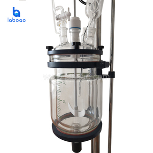 Mini reactor de vidrio estándar de doble camisa con acero inoxidable 304 - Product Image 3