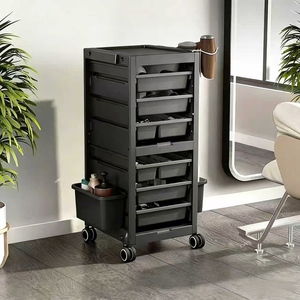 Chariot de rangement grande capacité pour salon de coiffure avec barre de teinture, armoire de rangement pour salon de coiffure, chariot de barbier pour outils de teinture et de coiffage - Product Image 1