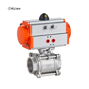 Válvula de bola neumática de doble acción KLION ANSI/ISO/CE de temperatura normal, forjada en acero inoxidable 304/316, roscada, para agua, OEM KZPBT316025A 1.Zero-l - Product Image 4