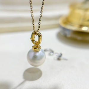 Colgante de Plata S925 para DIY con Cuentas Redondas de 9-13 mm 31113, Accesoriza tu Collar con Hebilla Vacía, Accesorios de Perlas de Lujo 2022 - Product Image 2