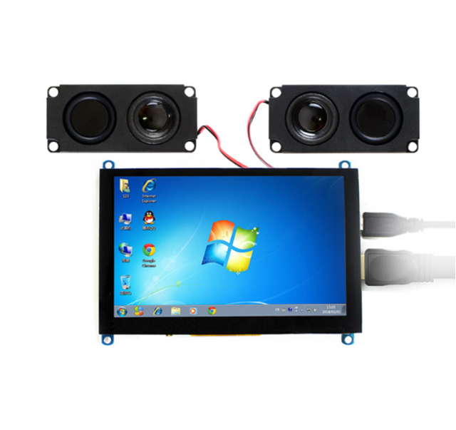 Raspberry Pi 4B 5-inch  Capacitive Touchscreen LCD Screen VGA Monitor with Speaker