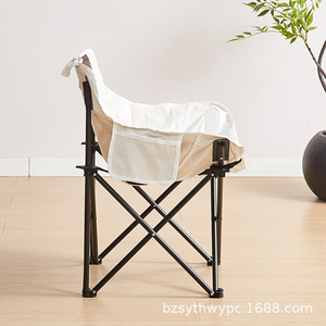 Chaise pliante d'extérieur Moon Chair, portable, ultralégère, pour camping, pêche, pique-nique, blanc, noir, kaki, vert, 42x42x70cm - Product Image 1