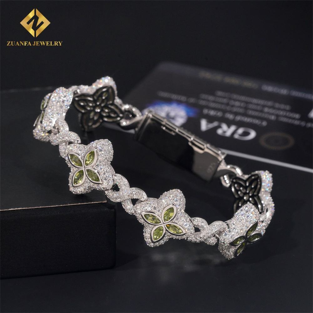 Silver+olive green marquise