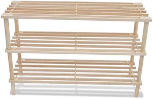 Legno massello di abete 2 x <span class=keywords><strong>scarpiera</strong></span> 3 livelli calzature ripiano ripiano - Product Image 4