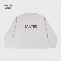 Haut unisexe à manches longues, coupe oversize, couleur unie, grammage lourd, vierge, style streetwear et loungewear, personnalisable en usine