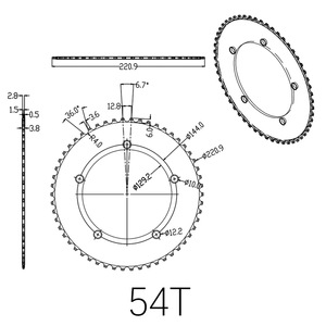 Plateau fixe en fibre de carbone BCD 144mm ultra léger pour pédalier de vélo de piste à <span class=keywords><strong>pignon</strong></span> fixe - Product Image 4