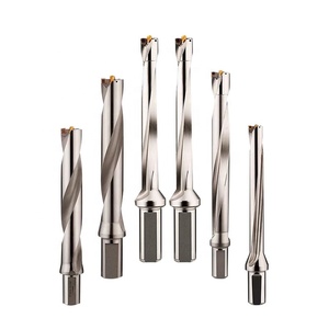 Broca de Espiga CNC de 12mm-32mm, Broca en U Indexable de Alimentación Rápida 3D 5D 7D 10D, Recubrimiento de Estaño, OEM/ODM, Refrigeración Interna - Product Image 1