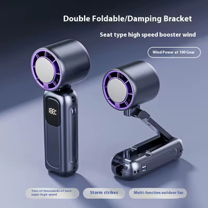 Turbo Handheld <b>Fan</b> High Speed Portable <b>Mini</b> Cold Compress Cooling Foldable Neck Hanging Outdoor Rechargeable 7000mAh Battery - Product Image 1