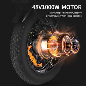 Vélo électrique pliable tout-terrain pour adulte, 20 pouces, 1000W, suspension intégrale, batterie lithium 15AH, 7 vitesses, idéal neige et montagne - Product Image 6