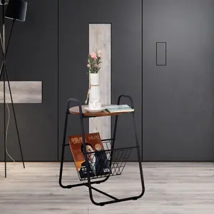 Ensemble de meubles géométriques pour chambre à coucher Triangle Table d'appoint moderne en bois et métal pour café