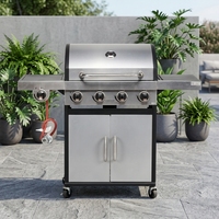 Barbecue portable moderne à 4 brûleurs au propane, pliable, réglable, pour table extérieure, chariot de barbecue facilement assemblable, revêtement poudré, résistant au froid