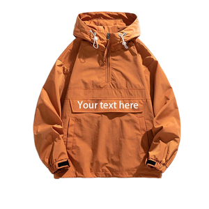 Custom <b>Men's</b> Waterproof Outdoor Riding <b>Jacket</b> Lightweight Half-Zip <b>Pullover</b> Windbreaker <b>Jacket</b> - Product Image 1