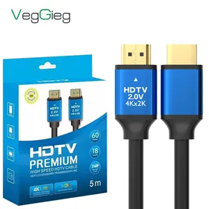 2022 nouveau câble HDMI Premium 4k HD plaqué or 4K approvisionnement d'usine plaqué or prise en charge 3D Kabel Hdmi mâle à mâle HDMI 2.0 câbles