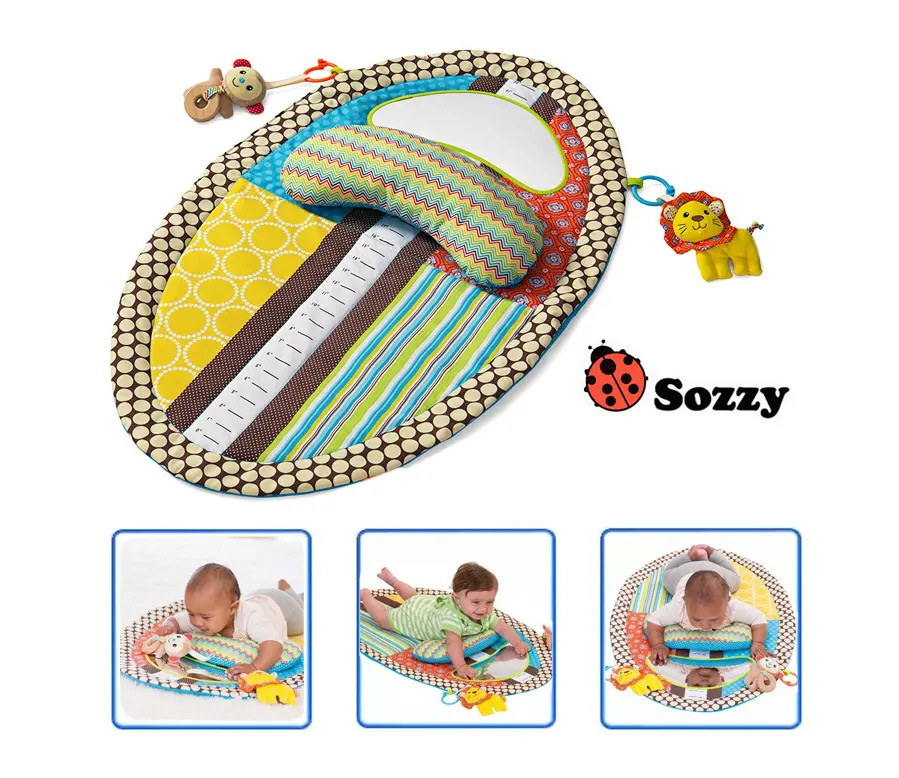 Discovery Distorting Mirror Summer Oval Newborn Tummy Time Baby Play Mat For Baby Child With Pillow Sensory Toy Ruler