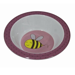 Bee Happy <span class=keywords><strong>Violet</strong></span> Imprimé Mélamine <span class=keywords><strong>Riz</strong></span> &amp; Soupe Bols Ronds Avec Bord - Product Image 2
