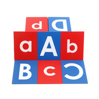 Matériel Montessori en bois, jouets éducatifs pour enfants, vente en gros, livraison directe, lettres en papier de verre, lettres arabes minuscules et majuscules