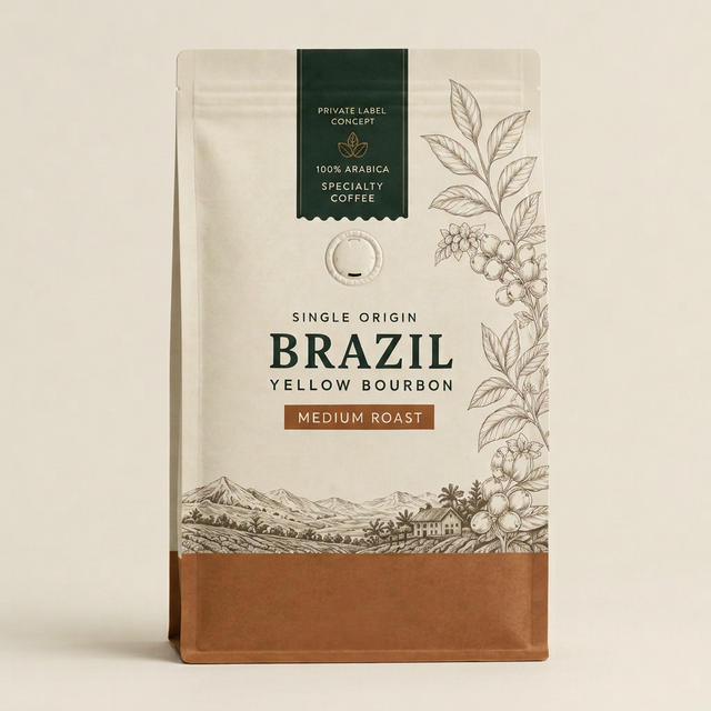 Premium Arabica Roasted Coffee Beans in Private Label Retail Bags or Bulk From Minas Gerais Brazil