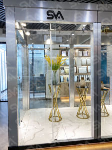 Đôi Đệm Phòng Tắm Khách Sạn Mềm Đóng Cửa SVA-0029S2 Thép Không Gỉ Tắm Cửa Kính Phần Cứng Cửa Trượt Đường Sắt Hệ Thống - Product Image 5