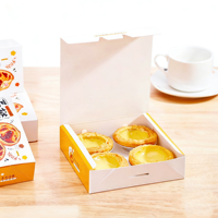 Vente flash - Boîtes à tartelettes en papier kraft écologiques jetables résistantes à la graisse avec logo personnalisé