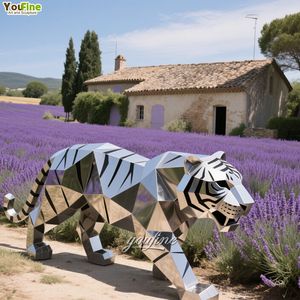 Zoo entrada decoración feroz vida silvestre arte Acero inoxidable Tigre estatua escultura - Product Image 6