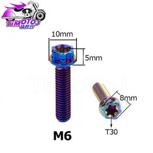 Tmj M6X8-40Mm Titaniumlegering Schroeven Met Interne En Externe Zeshoekige Koppen Voor Motorfietsen En Elektrische Voertuigen, Matte Finis - Product Image 3