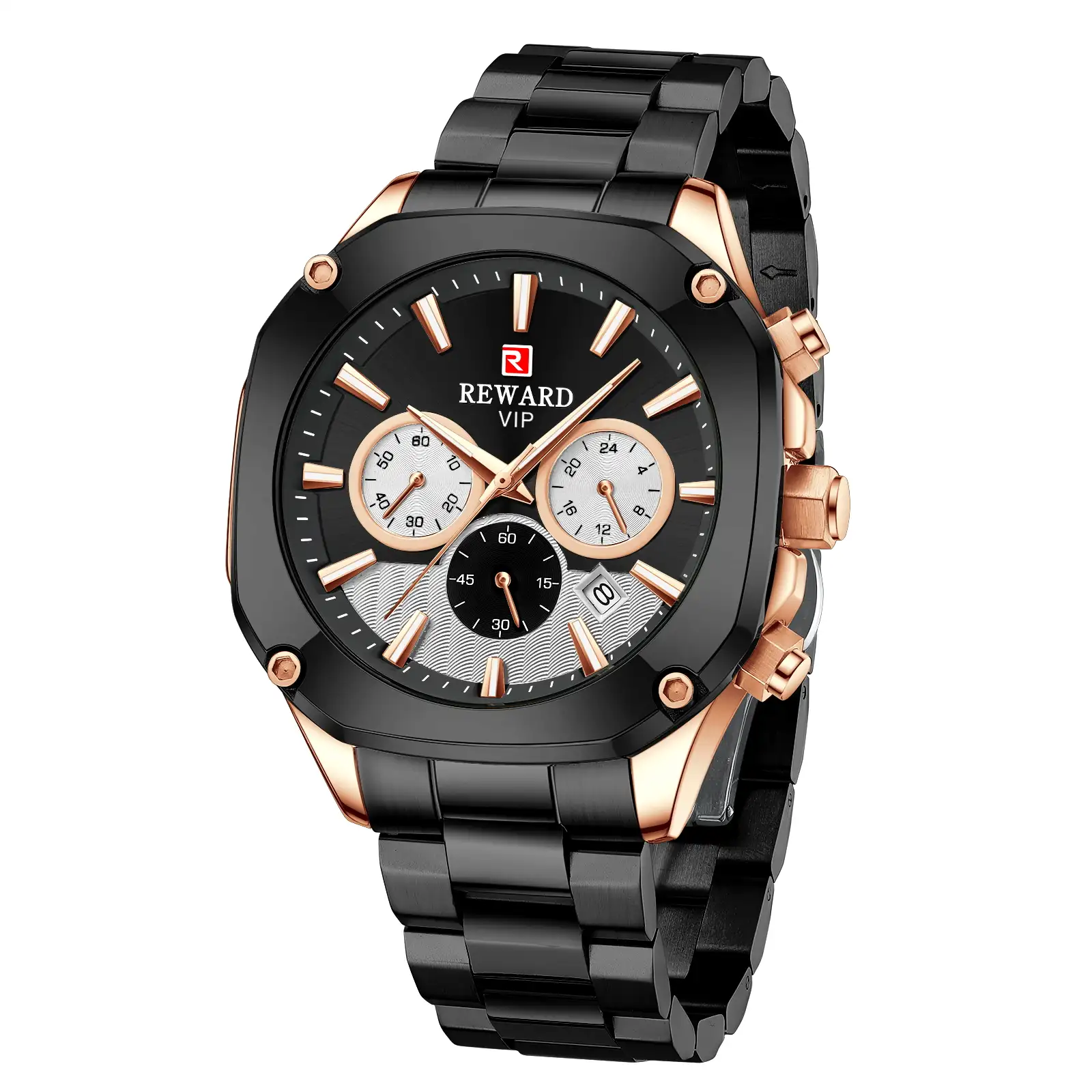 Reward New Classic Stainless Steel Sport Watches Men Wrist Luxury Waterproof Alloy Quartz Wristwatch For Men Relogio Masculino