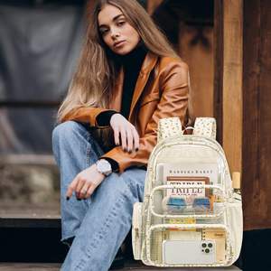 Sac à dos transparent en PVC épais de 17 pouces, sac à dos de jour transparent, imperméable, pour le travail, le contrôle de sécurité, les événements, sac de transport transparent - Product Image 3