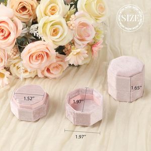 Wholesale Custom Logo Double Slots Retro Mini Velvet <b>Wedding</b> Ring <b>Box</b> 2 Slots Ring Storage Jewelry Gift <b>Box</b> - Product Image 2