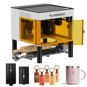 Atomstack P1 5W diode với 1.2W hồng ngoại kép Laser Engraver xách tay với R6 360 ° tự động xoay con lăn engraves cốc bóng - Product Image 1