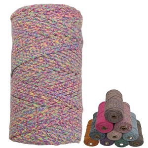 Ropemate Corde tressée colorée de 3,5 mm, 10 couleurs, bicolore, corde de macramé faite à la main, rouleau de 100 m - Product Image 1