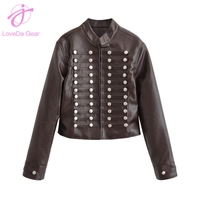 Loveda Grosir 2027 Kedatangan Baru Musim Gugur dan Musim Dingin Pakaian Wanita Fashion Outdoor Gaya Napoleon Hiasan Kancing Jaket Slim Fit
