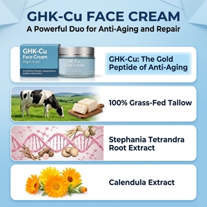 Crema Facial GHK-Cu Sin Logotipo con Péptidos de Cobre Azul, Corrector de Pigmentación, Blanqueador, Iluminador, Elimina Ojeras, Bálsamo Facial - Product Image 5
