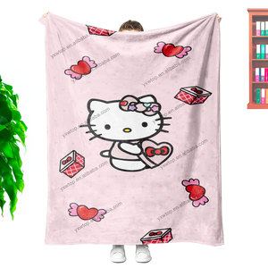 Valentijnsdag <span class=keywords><strong>2026</strong></span> op maat gemaakte cartoon Kitty Cupido engel sublimatie luxe Valentijnsdag thema fleece deken voor een speciaal cadeau - Product Image 2