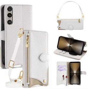 Étui pour téléphone <span class=keywords><strong>Sony</strong></span> <span class=keywords><strong>Xperia</strong></span> 1 VI 6e génération, étui pour Xperia1, sac à main, miroir, dragonne, porte-cartes et portefeuille en cuir PU, antichoc - Product Image 1
