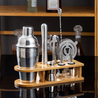 Kit de préparation de cocktails en acier inoxydable, ensemble d'accessoires pour cocktails, shaker à cocktails, kit de barman, ensemble cadeau pour cocktails