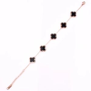 H2 गहने a0001 महिलाओं के स्टेनलेस स्टील चार-पत्ती क्लैवर कोष्ठक - Product Image 6