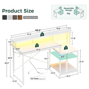 <span class=keywords><strong>Bureau</strong></span> d'ordinateur modulaire en acier et bois au design minimaliste moderne <span class=keywords><strong>avec</strong></span> support pour <span class=keywords><strong>imprimante</strong></span> pour poste de travail à domicile - Product Image 3