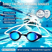 Lunettes de natation professionnelles de compétition anti-buée avec protection UV, lentilles PC étanches pour entraînement, triathlon, vente en gros