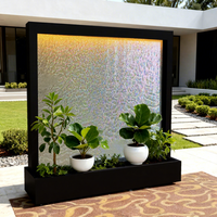 Décoration de lacs d'eau artisanaux en acier inoxydable sur mesure, grandes dalles murales en cascade, rideaux d'eau pour aménagement paysager intérieur et extérieur