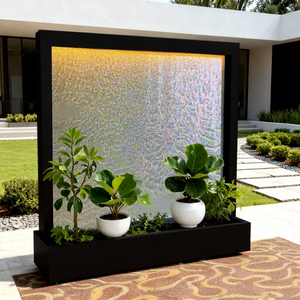 Cascata d'Acqua Personalizzata <span class=keywords><strong>in</strong></span> Acciaio Inox di Grandi Dimensioni, Decorazione Paesaggistica per Interni ed Esterni - Product Image 2