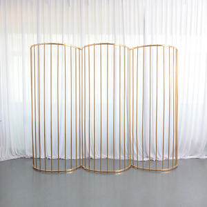 Arco metálico pequeño con acabado electrochapado para decoración de pared floral en celebraciones de bodas, soporte para flores - Product Image 2