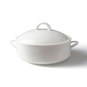 Soupière blanche en porcelaine fine avec couvercle, grande marmite à soupe en céramique, <span class=keywords><strong>terrine</strong></span> à soupe de 9 pouces - Product Image 2