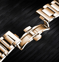 2024 Top marque de luxe mode or Rose carré hommes montre à Quartz étanche lumineux Date en acier inoxydable montre pour hommes