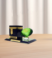 YASEEN Kristallglas 3D Mond Ornament für Islamische Heimdekoration Eid Mubarak Neujahr Ramadan Party Feiertagsdekoration 11,5x9x14CM